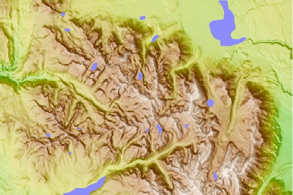 Surf breaks located close to Red Slate Mountain