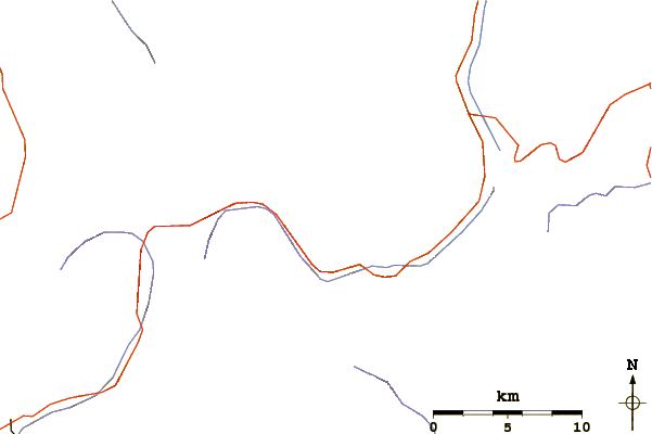 Roads and rivers around Redcloud Peak