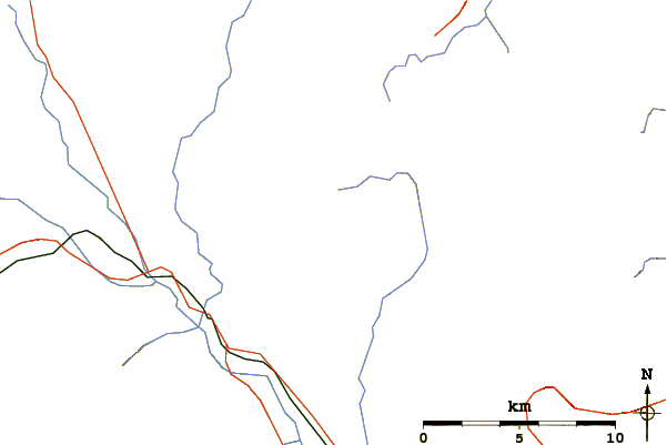 Roads and rivers around Redoubt Mountain