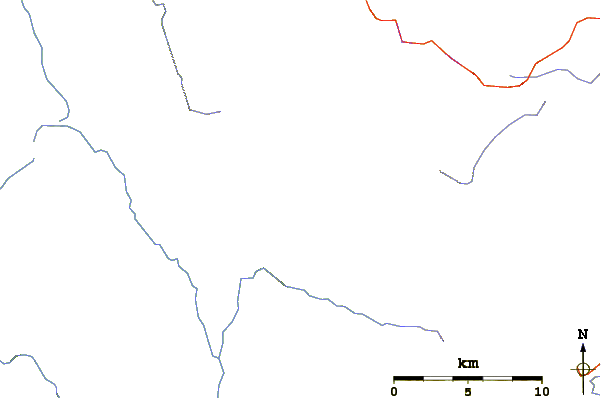 Roads and rivers around Redtop Peak