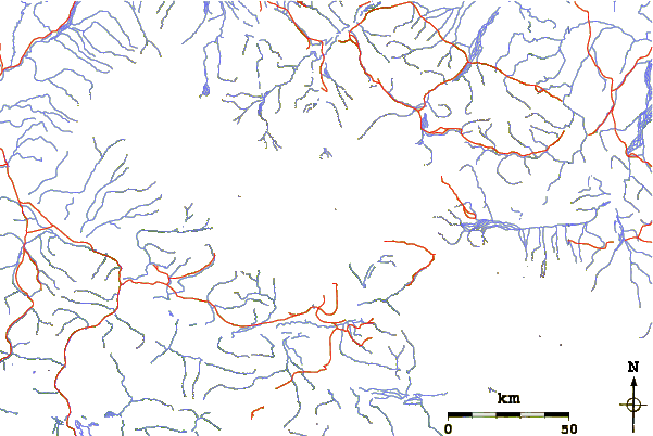 Roads and rivers around Regal Mountain