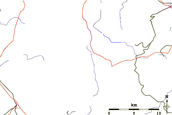 Roads and rivers around Rehberg (Harz)