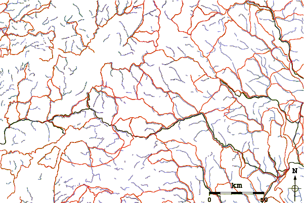 Roads and rivers around Reineskarvet