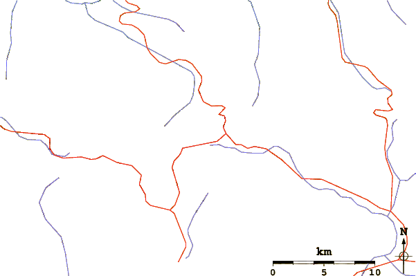 Roads and rivers around Pico Remelende