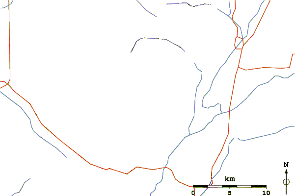 Roads and rivers around Rendezvous Mountain