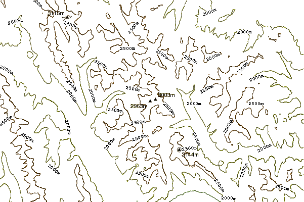 Mountain peaks around Revenant Mountain