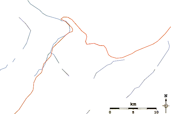 Roads and rivers around Reynolds Mountain