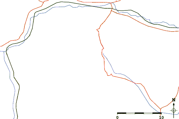 Roads and rivers around Rgajska planina