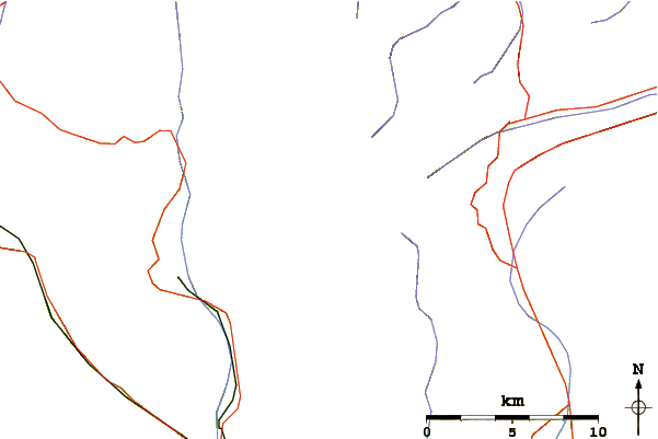 Roads and rivers around Rheinwaldhorn