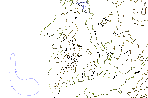 Mountain peaks around Rhinog Fach