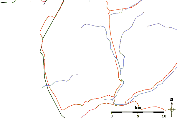 Roads and rivers around Rhinog Fach