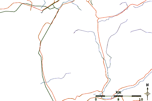 Roads and rivers around Rhinog Fawr