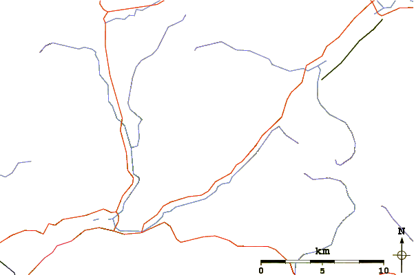 Roads and rivers around Rhobell Fawr