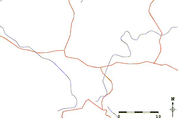 Roads and rivers around Rich Mountain (Watauga County, North Carolina)