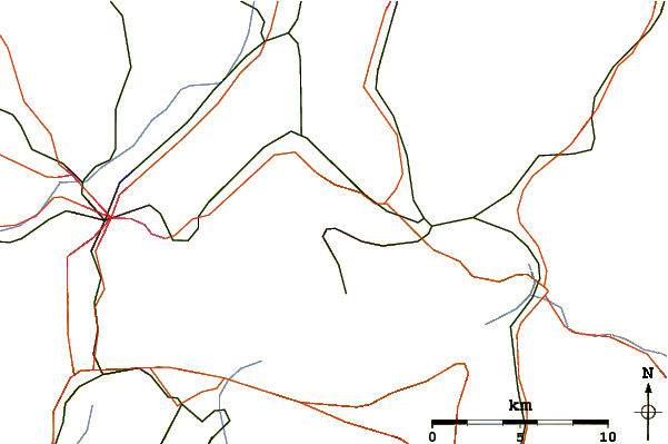 Roads and rivers around Rigi