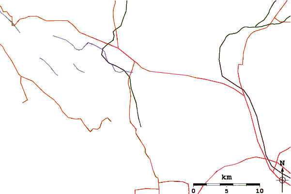 Roads and rivers around Ring Mountain (California)