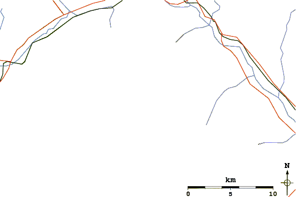 Roads and rivers around Ringrose Peak