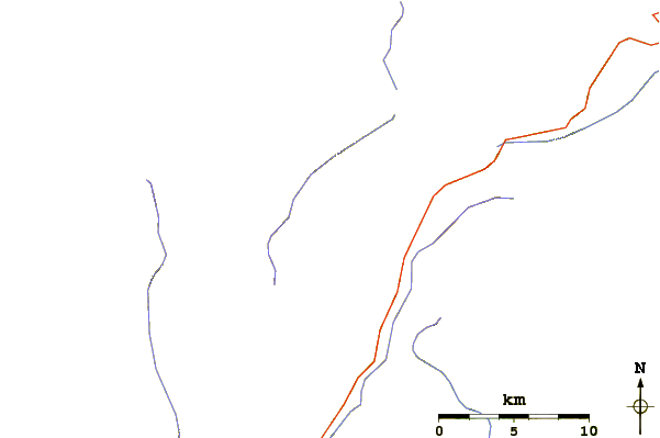 Roads and rivers around Rio Grande Pyramid