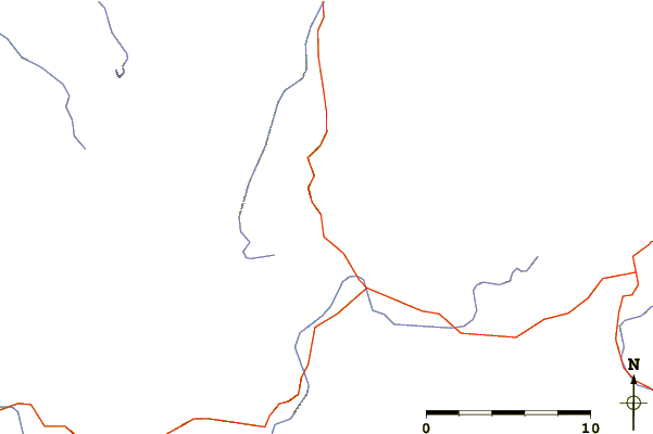 Roads and rivers around Roaring Mountain