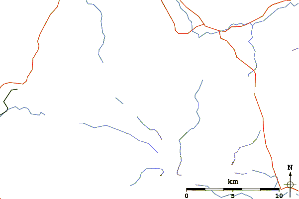 Roads and rivers around Robinson (Lake District)