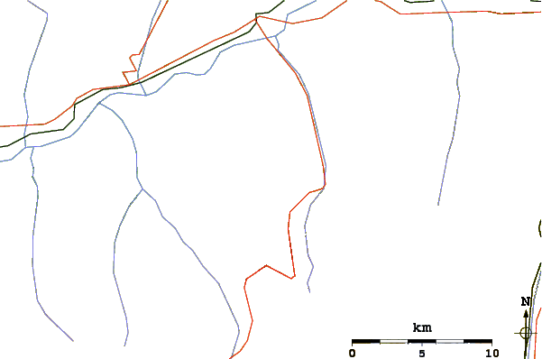 Roads and rivers around Roc d'Orzival