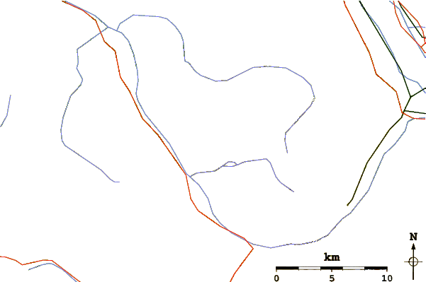 Roads and rivers around Roc de Tavaneuse