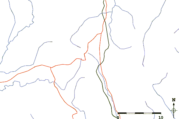 Roads and rivers around Roc de la Guàrdia (Balenyà)