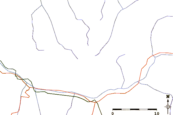 Roads and rivers around Roc des Saints Pères