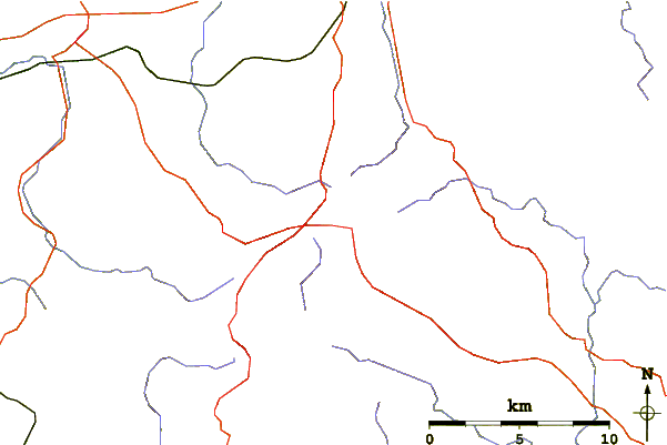 Roads and rivers around Roc'h Ruz