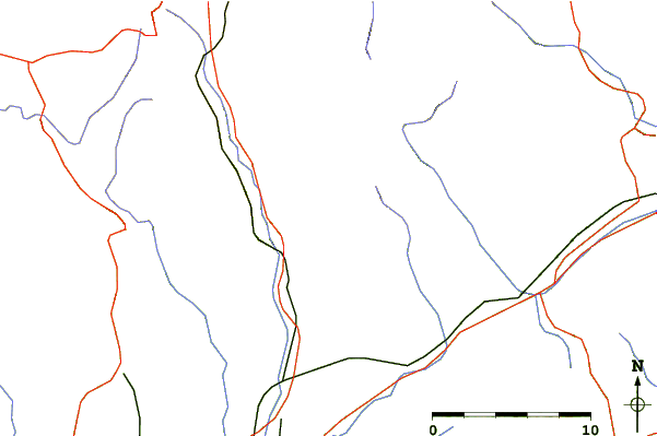 Roads and rivers around Roca Centella