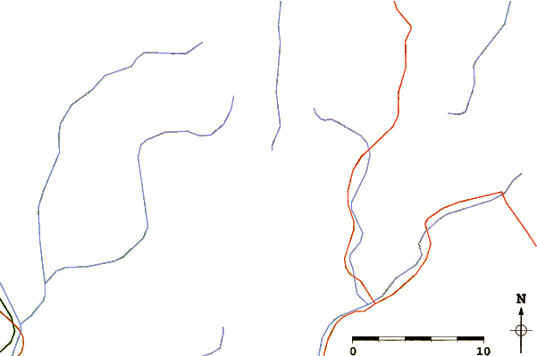 Roads and rivers around Roca Entravessada