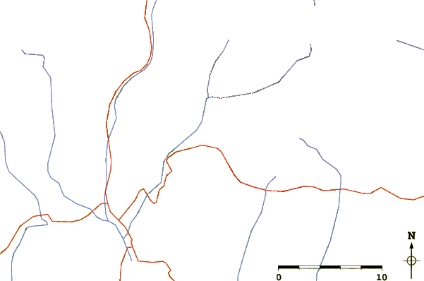 Roads and rivers around Roca de la Feixa