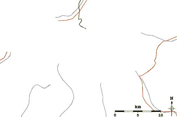 Roads and rivers around Roccia Nera