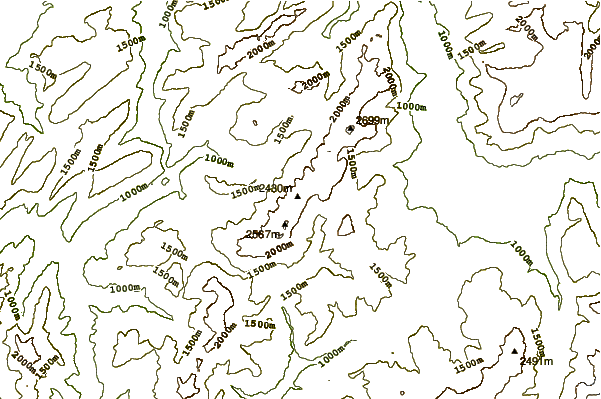 Mountain peaks around Roche Perfia