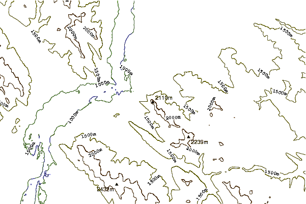 Mountain peaks around Roche á Perdrix