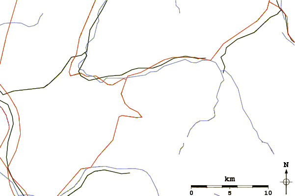 Roads and rivers around Rocher du Midi