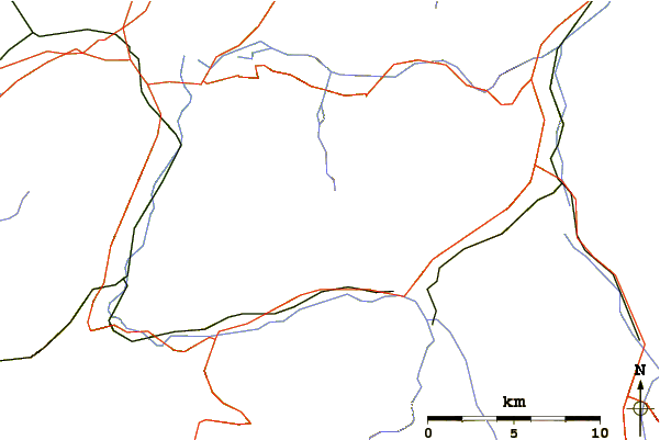 Roads and rivers around Rochers des Rayes