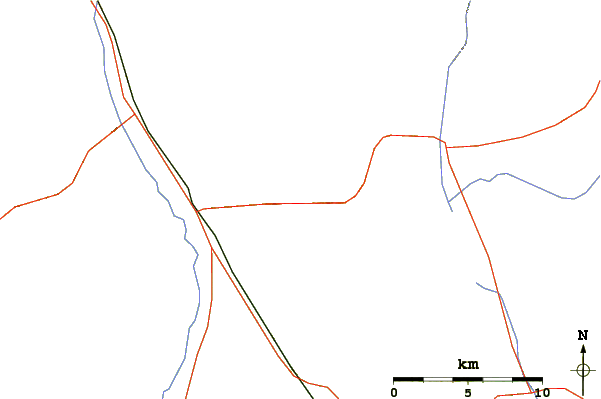 Roads and rivers around Rock Roll Peak