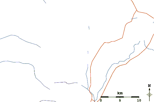 Roads and rivers around Rockchuck Peak