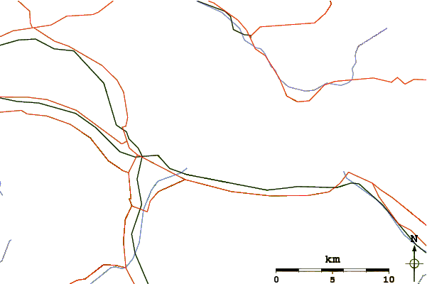 Roads and rivers around Rockspitze