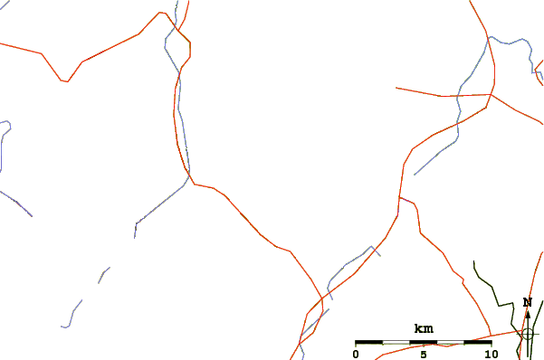 Roads and rivers around Rocky Peak Ridge