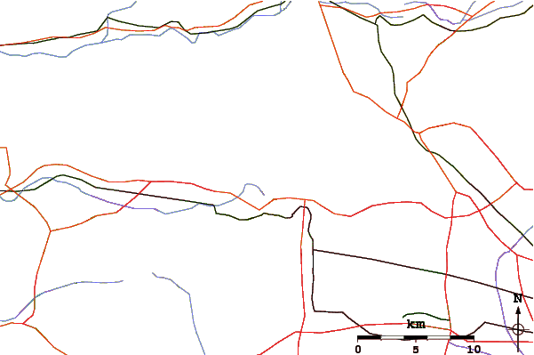 Roads and rivers around Rocky Peak