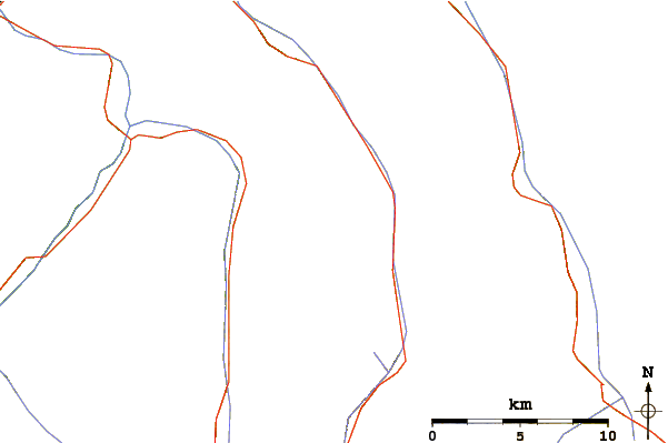 Roads and rivers around Rofelewand