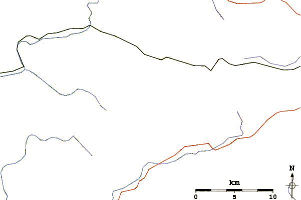 Roads and rivers around Rogers Peak