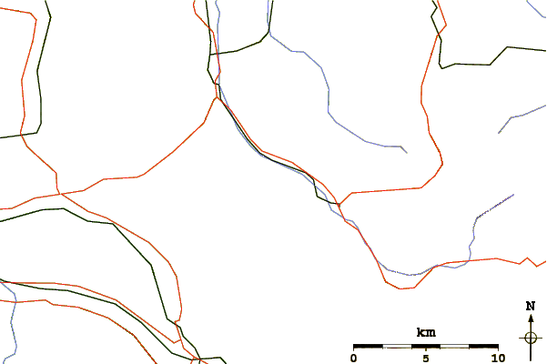 Roads and rivers around Roggalspitze