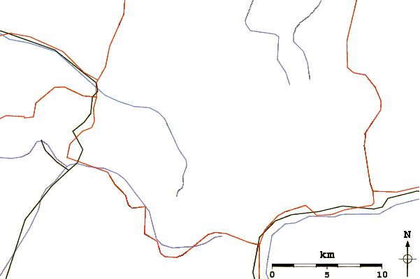 Roads and rivers around Roggenhorn