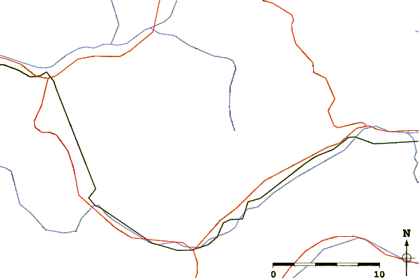 Roads and rivers around Rognosa d'Etiache