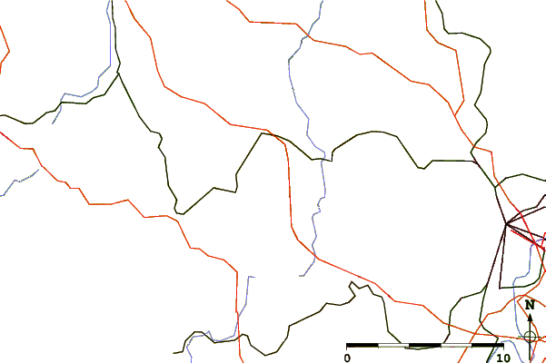 Roads and rivers around Rohrberg (Habichtswald)