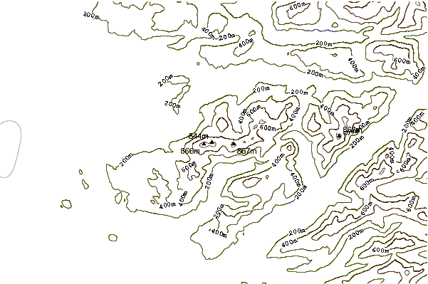 Mountain peaks around Rois-bheinn