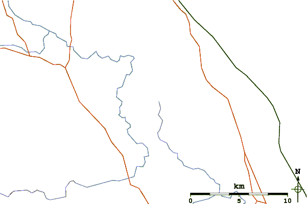 Roads and rivers around Ros Hill
